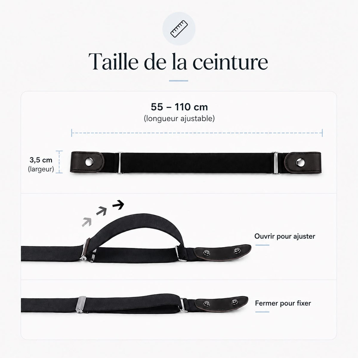 L’Invisible – Ceinture sans boucle ajustable