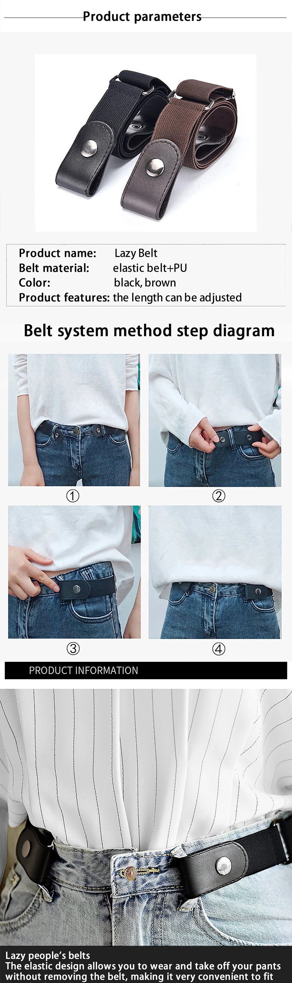 L’Invisible – Ceinture sans boucle ajustable