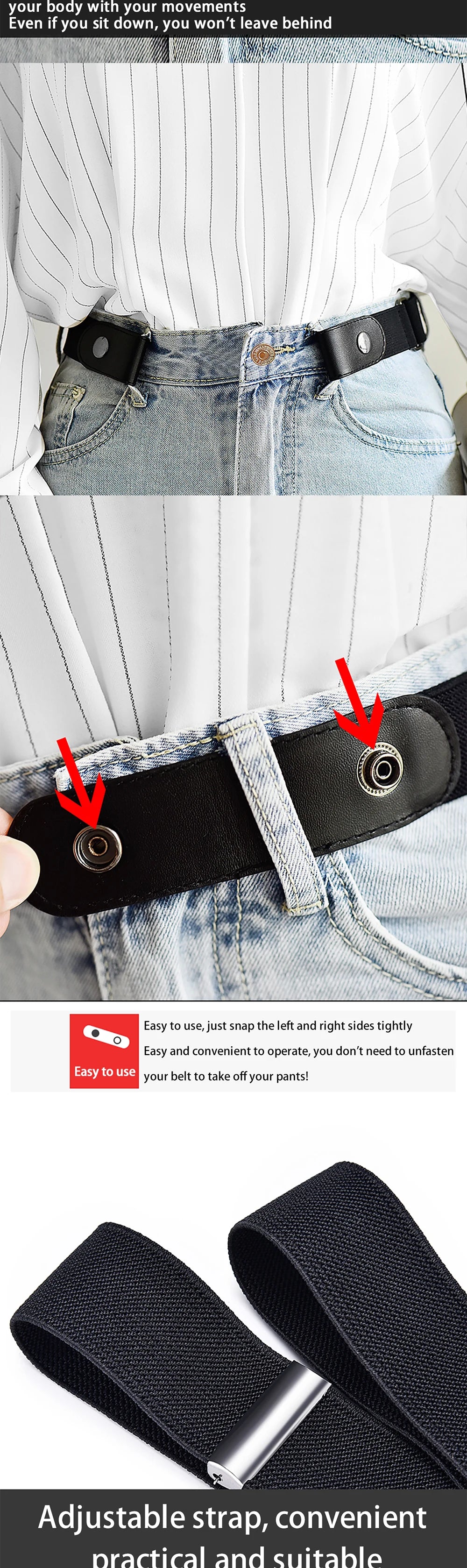 L’Invisible – Ceinture sans boucle ajustable